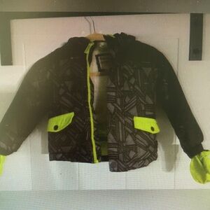 Kids Geometric Pattern Jacket with Neon Accents